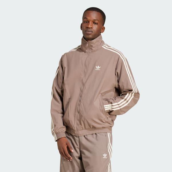 adidas Adicolor Woven Firebird Track Top Trace Brown XS Mens Product Image