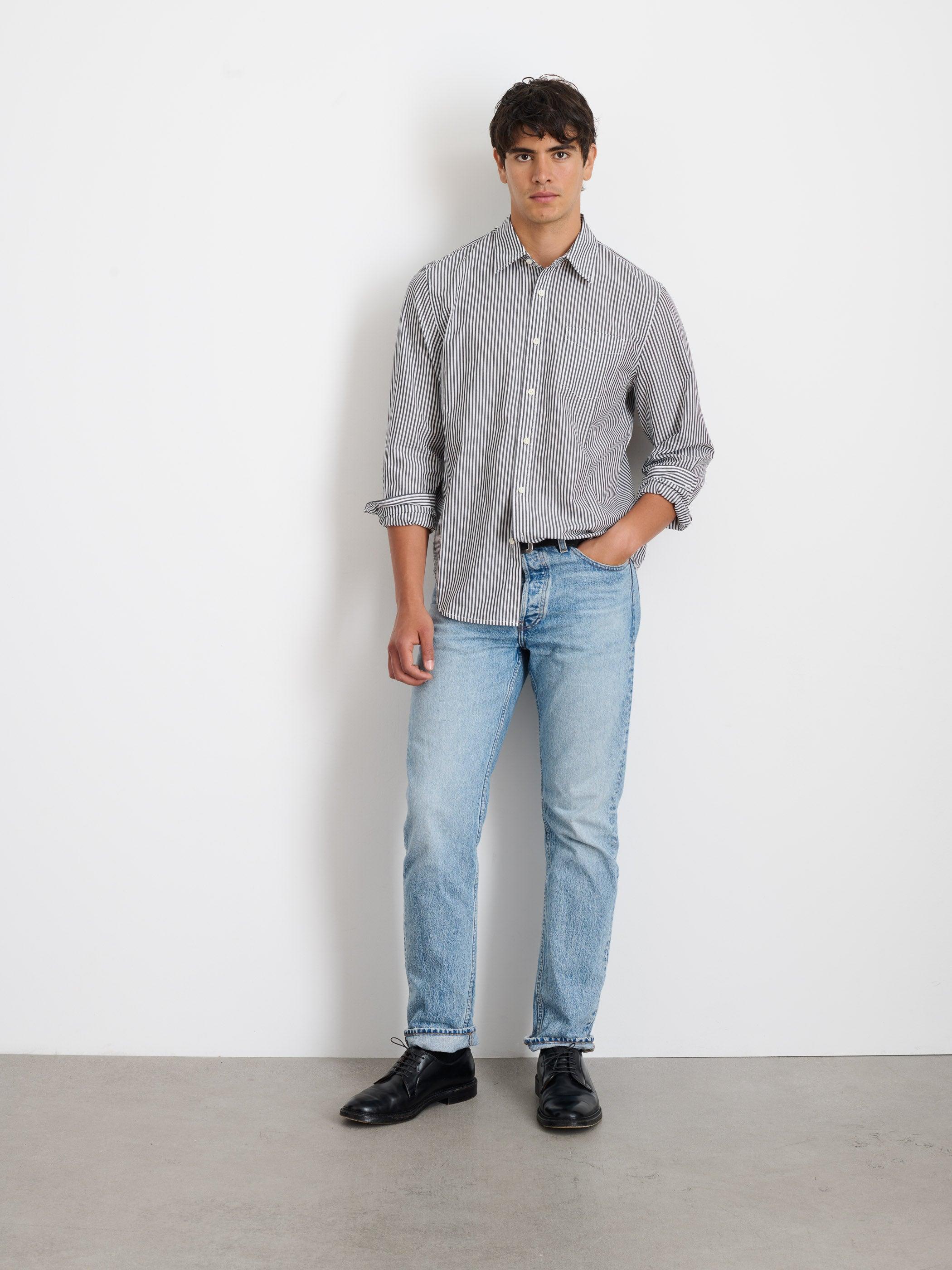 Mill Shirt in Striped Cotton Poplin Male Product Image