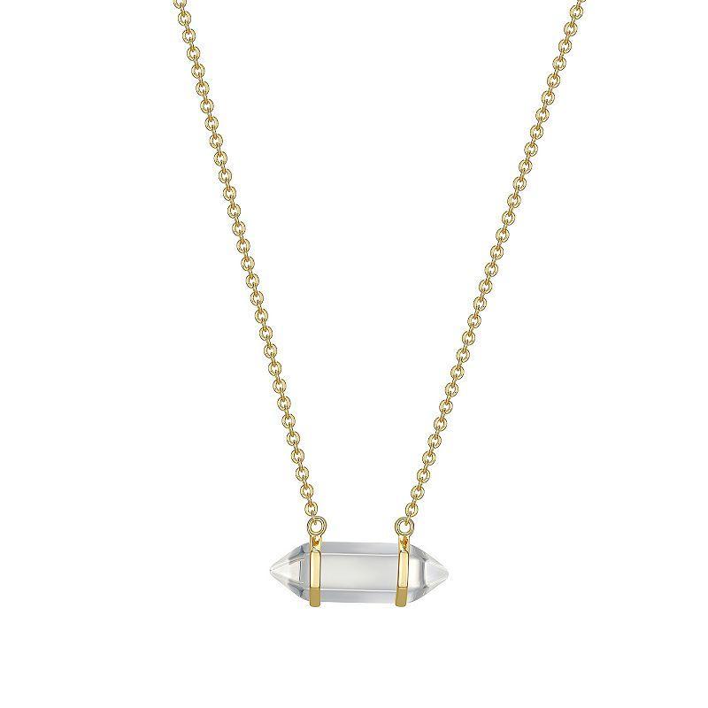 Sarafina White Quartz Bar Necklace, Womens Gold Tone Product Image