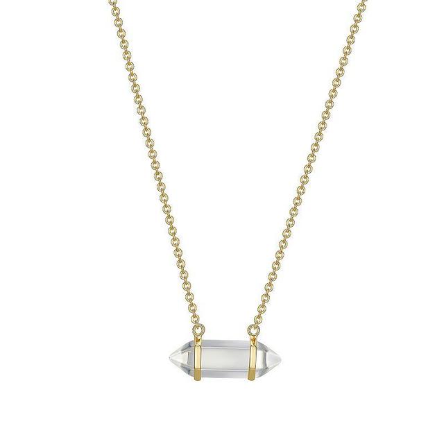 Sarafina White Quartz Bar Necklace, Womens Gold Tone Product Image