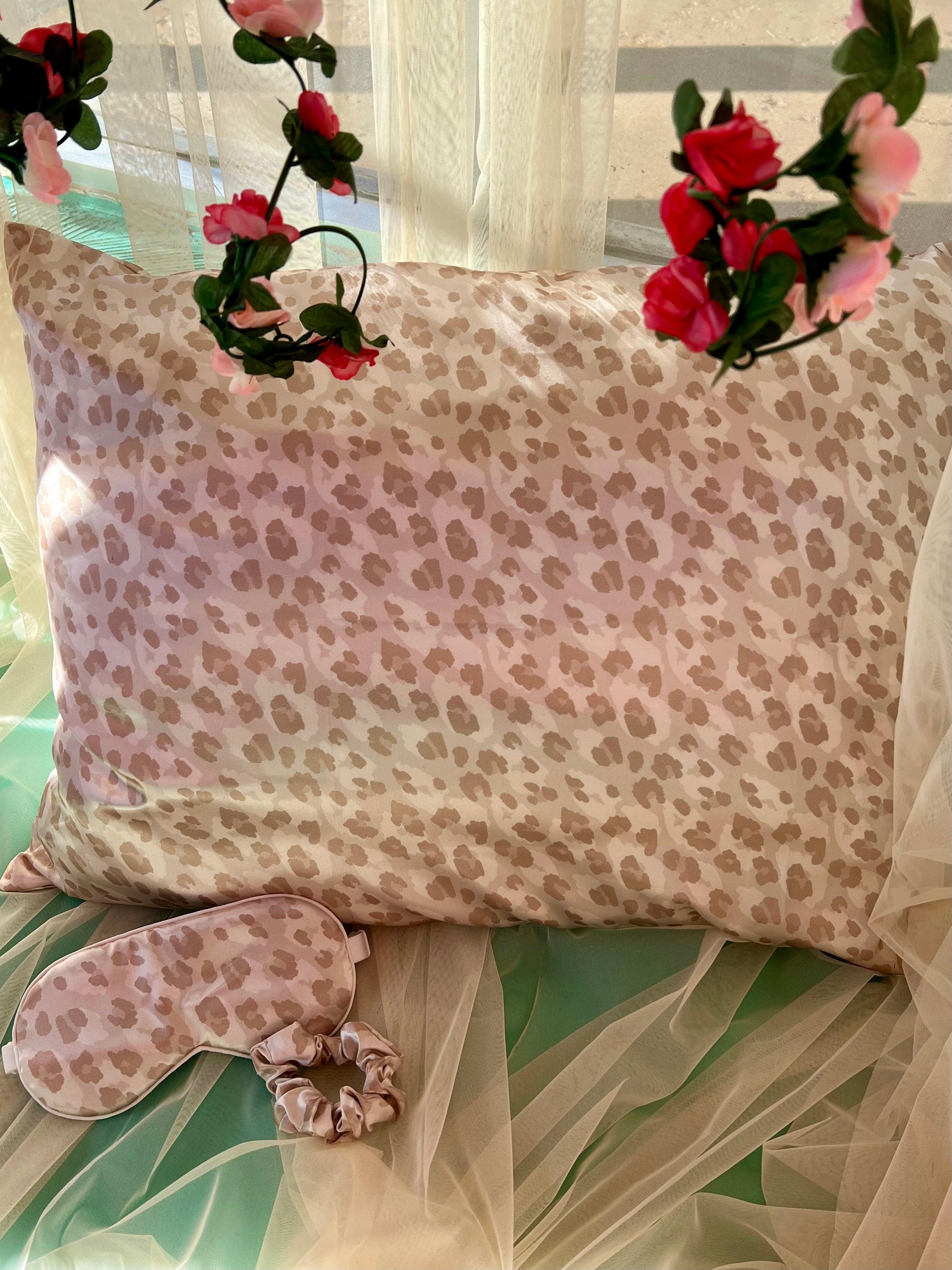 The Beige Satin Leopard Sleep Set Product Image