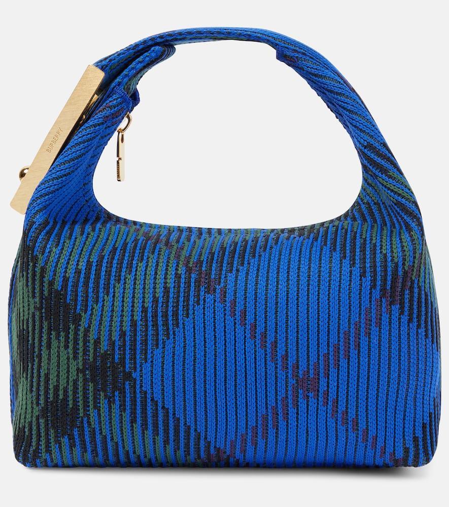 BURBERRY Small Jacquard Tote Bag In Blue Product Image