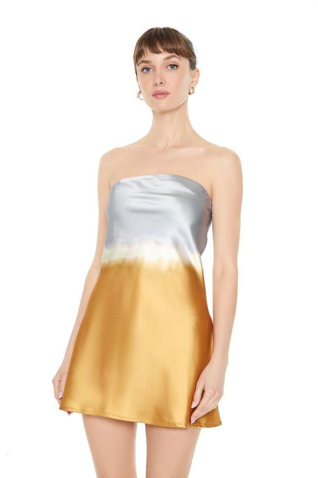 Satin Strapless Mini Dress | Forever 21 Product Image