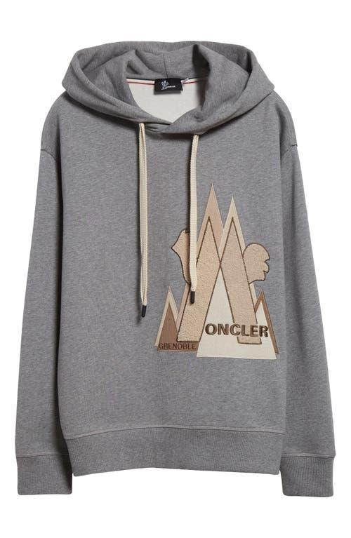 Grenoble Logo Printed Drawstring Hoodie In Grey Product Image