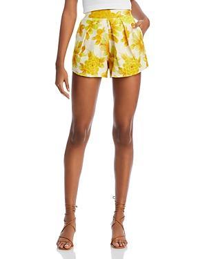 Womens Sonny Pleated Floral Linen Shorts Product Image