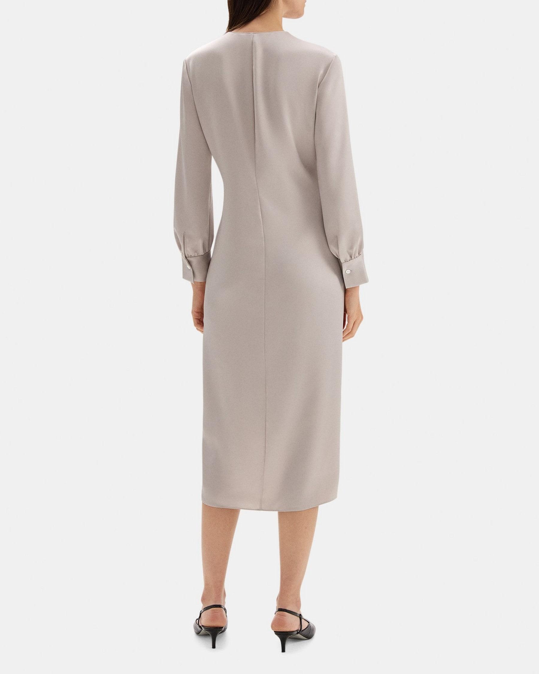 Twist Midi Dress in Silky Poly Product Image