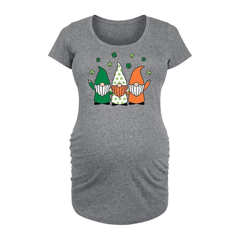 Maternity Irish Gnomes Graphic Tee, Womens Grey Gray Product Image