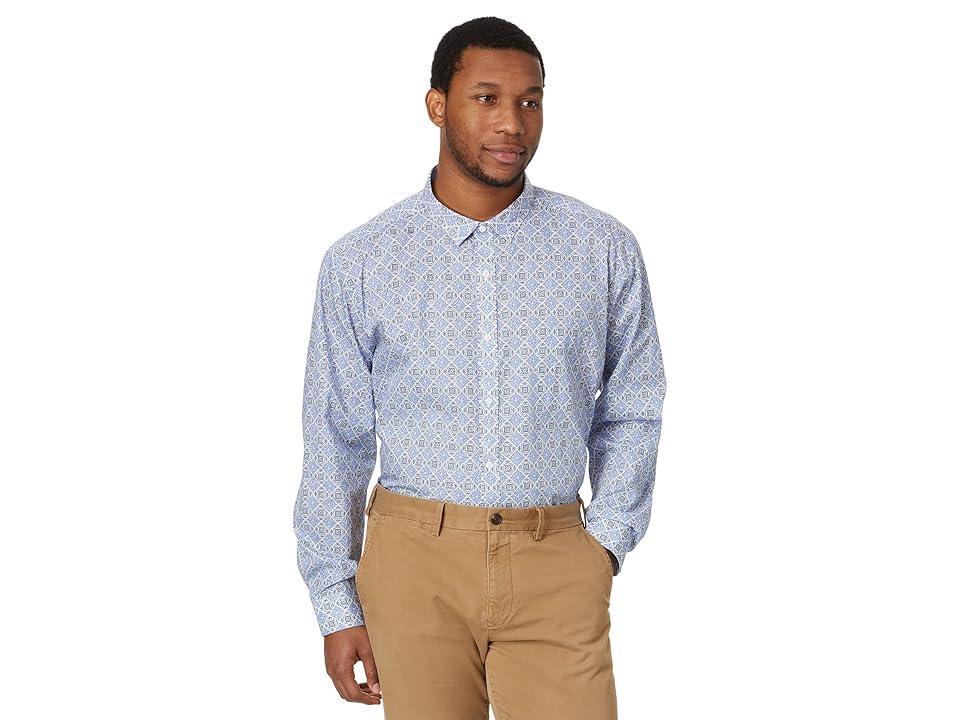 Johnston & Murphy Mosaic Tile Print Shirt Men's Long Sleeve Button Up Product Image