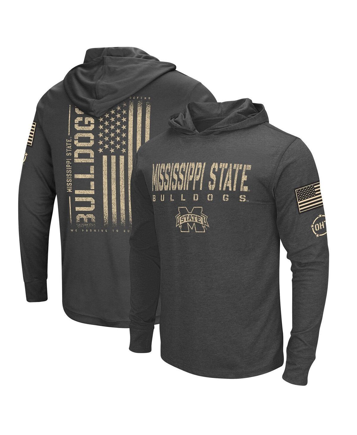 Mens Colosseum Charcoal Mississippi State Bulldogs Team OHT Military Appreciation Hoodie Long Sleeve T-Shirt Product Image