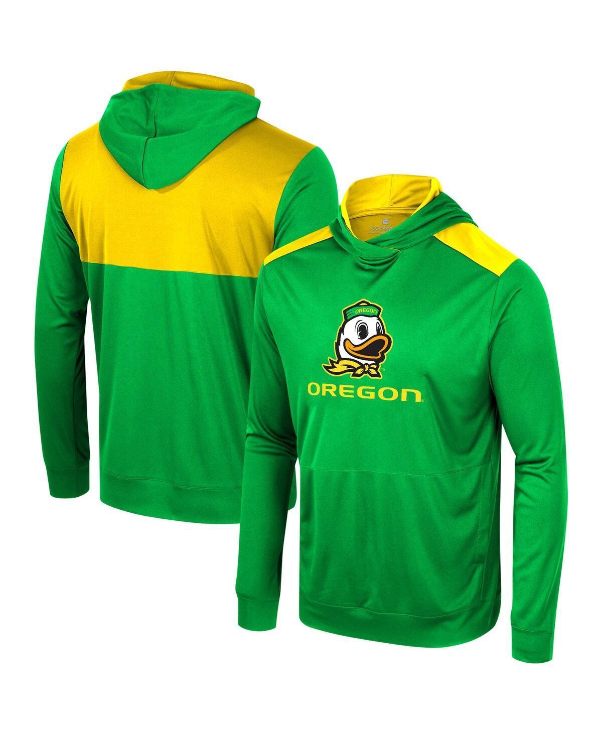 Mens Colosseum Green Oregon Ducks Warm Up Long Sleeve Hoodie T-shirt Product Image