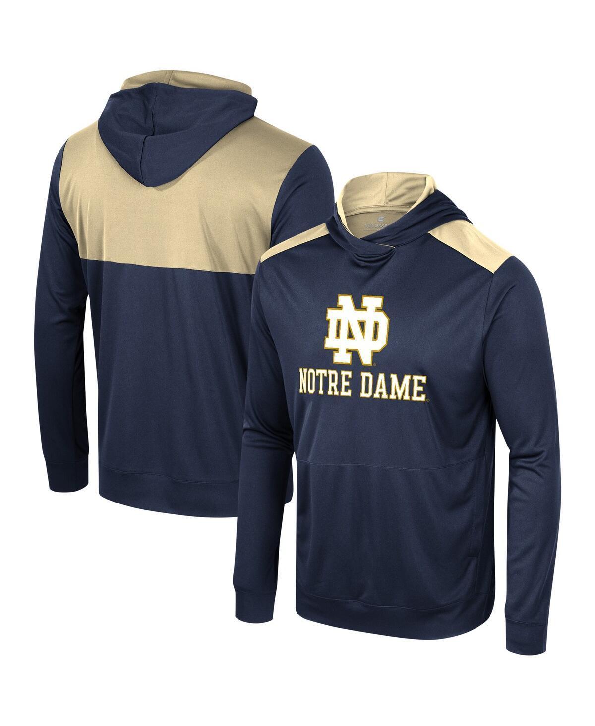 Mens Colosseum Navy Notre Dame Fighting Irish Warm Up Long Sleeve Hoodie T-shirt Product Image