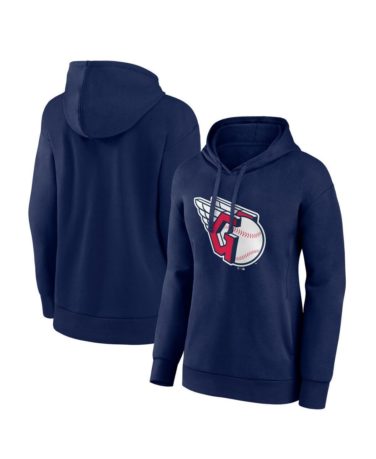 Womens Fanatics Branded Navy Cleveland Guardians Logo Pullover Hoodie Grd Blue Product Image