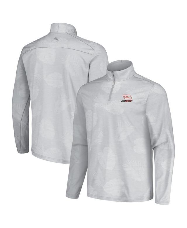 Tommy Bahama Mens Gray Dale Earnhardt Delray Frond IslandZone Half-Zip Jacket Product Image