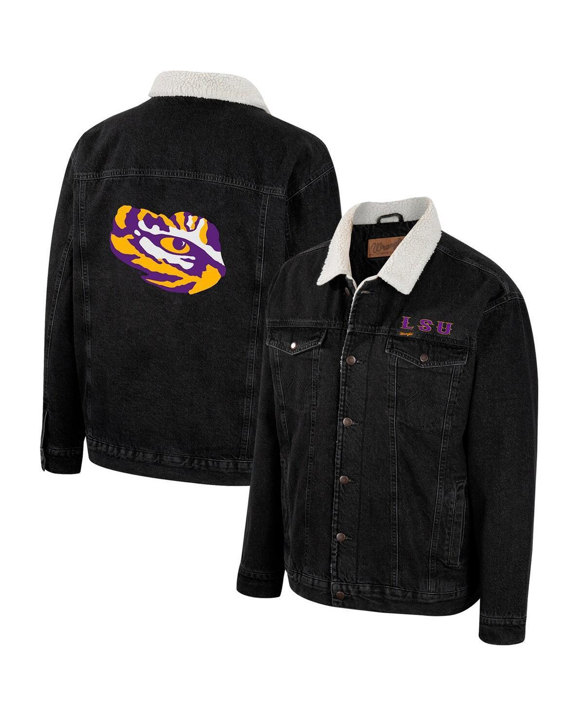 Mens Colosseum x Wrangler Charcoal LSU Tigers Western Button-Up Denim Jacket Product Image