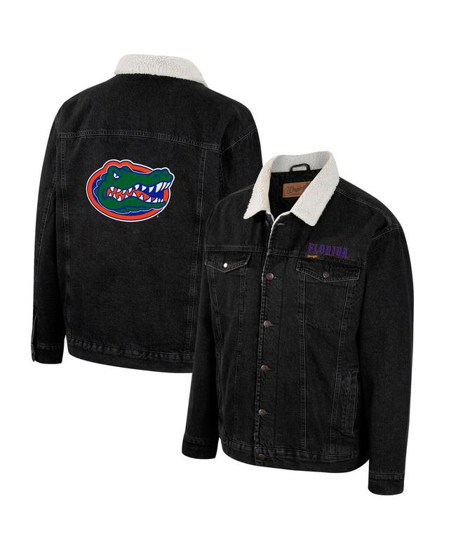 Mens Colosseum x Wrangler Charcoal Clemson Tigers Western Button-Up Denim Jacket Product Image