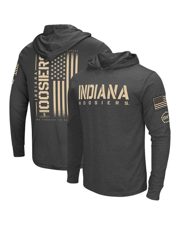 Mens Colosseum Charcoal Indiana Hoosiers Team OHT Military Appreciation Hoodie Long Sleeve T-Shirt Product Image