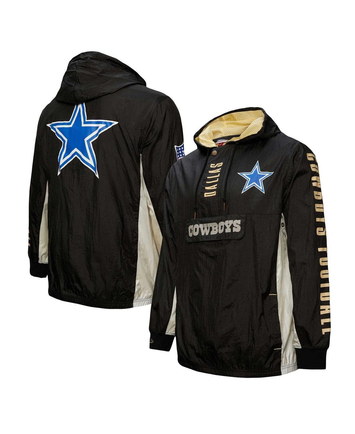 Mens Mitchell & Ness Black Dallas Cowboys Team Og 2.0 Anorak Vintage-Like Hoodie Quarter-Zip Jacket Product Image