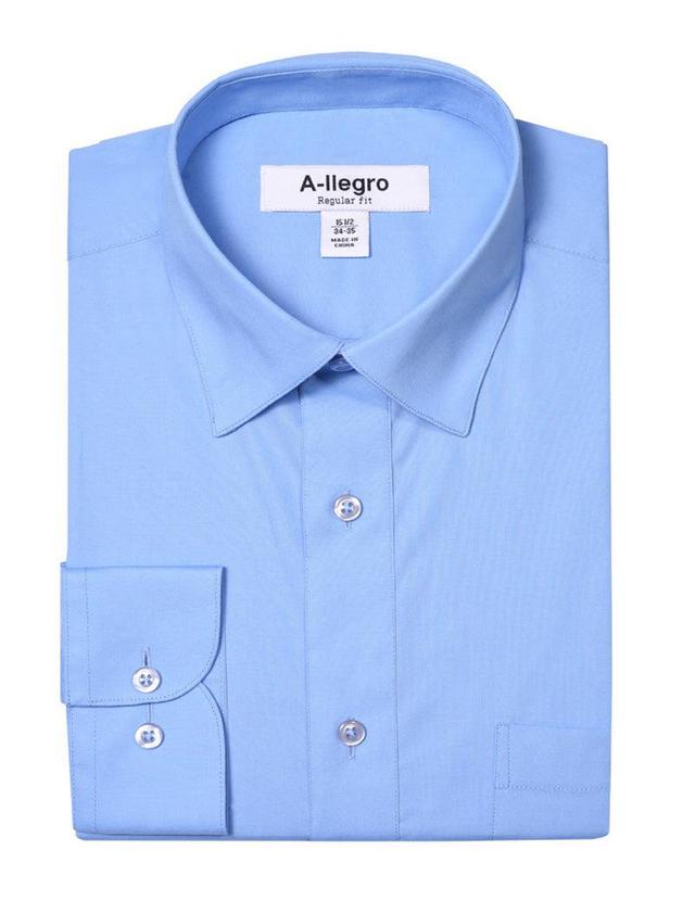 Classic Regular Fit Dress Cotton Shirt In Sky Blue Product Image