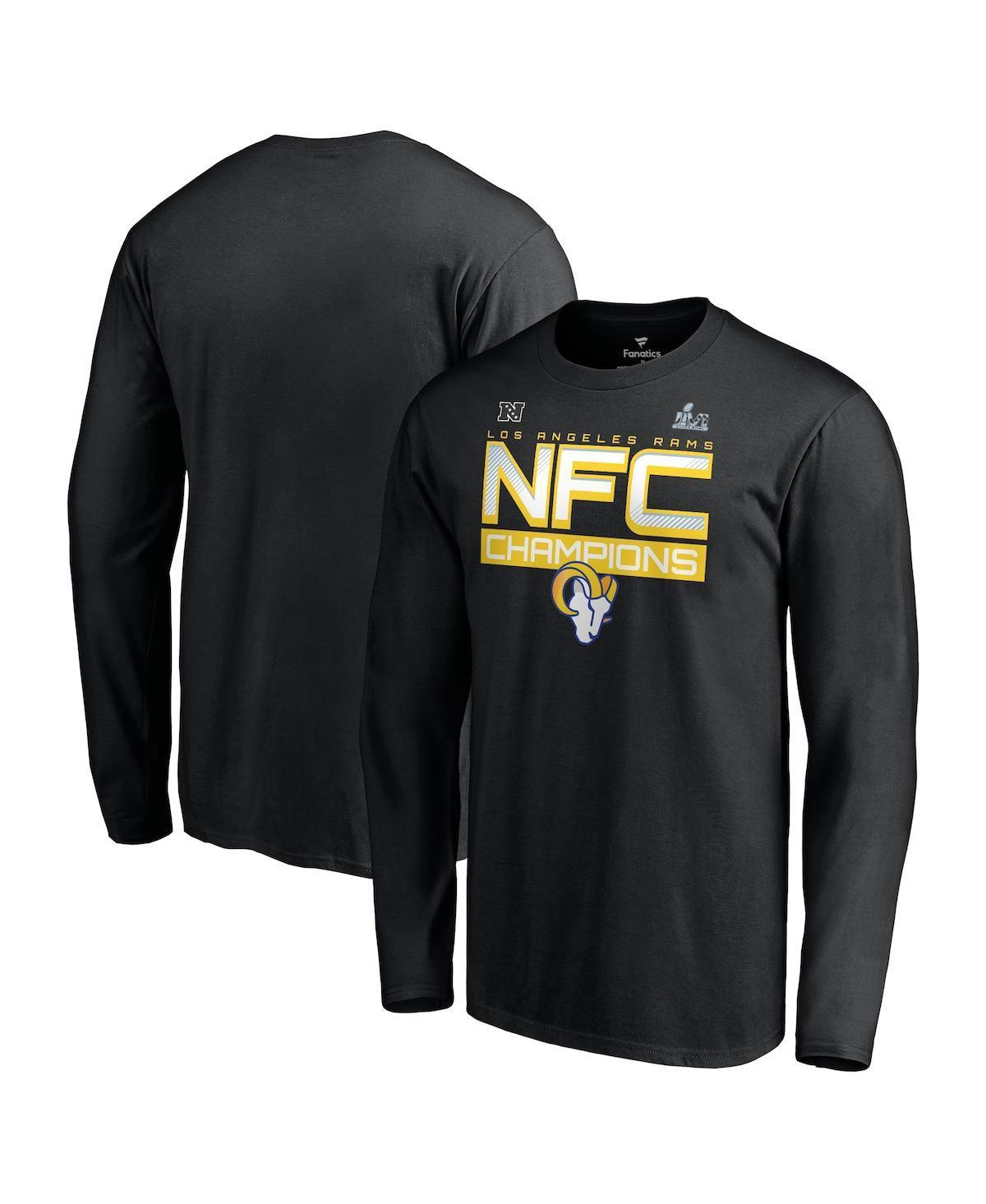 Mens Fanatics Black Los Angeles Rams 2021 Nfc Champions Iconic Slant Long Sleeve T-shirt Product Image