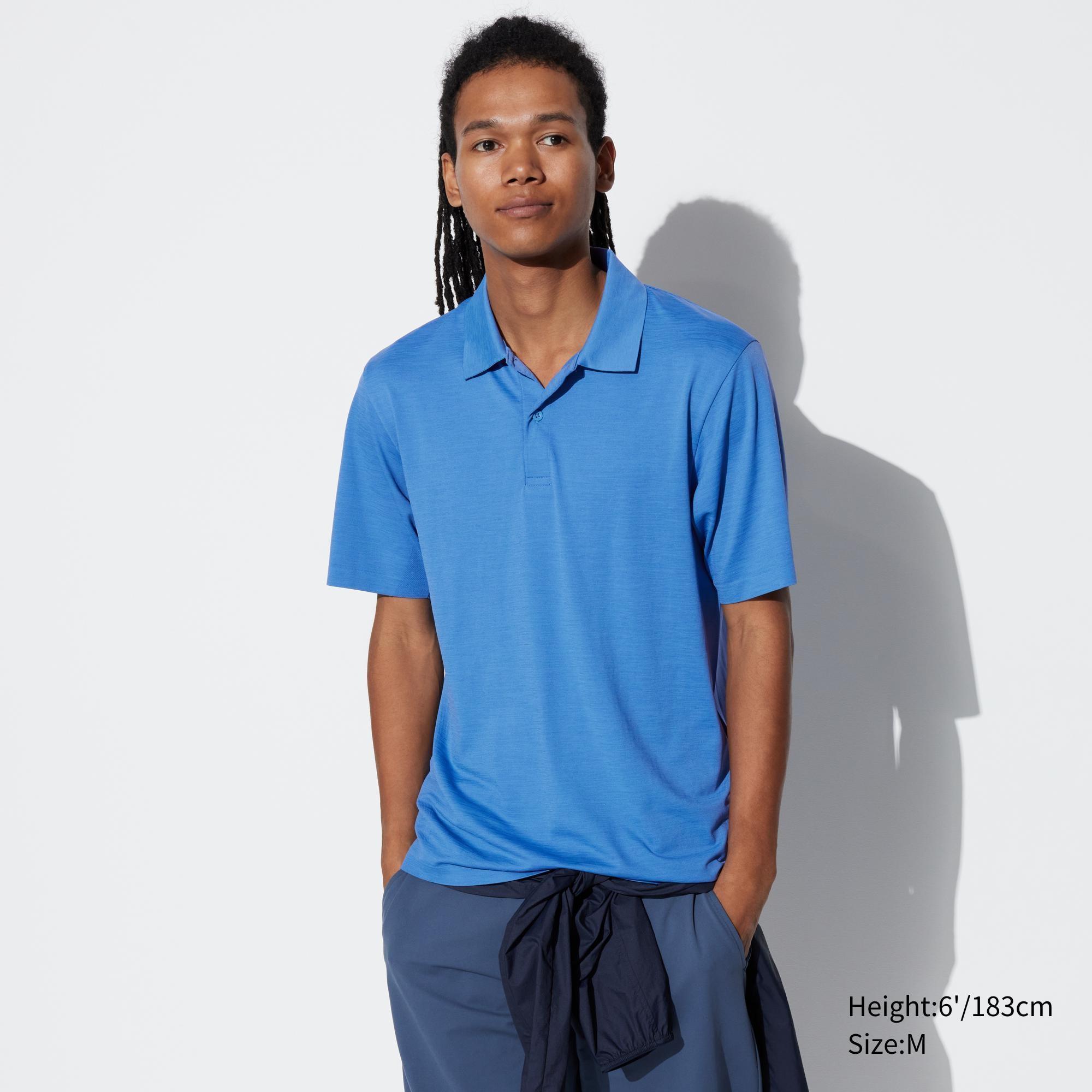 Mens Dry-Ex Short-Sleeve Polo Shirt Blue Large UNIQLO US Product Image