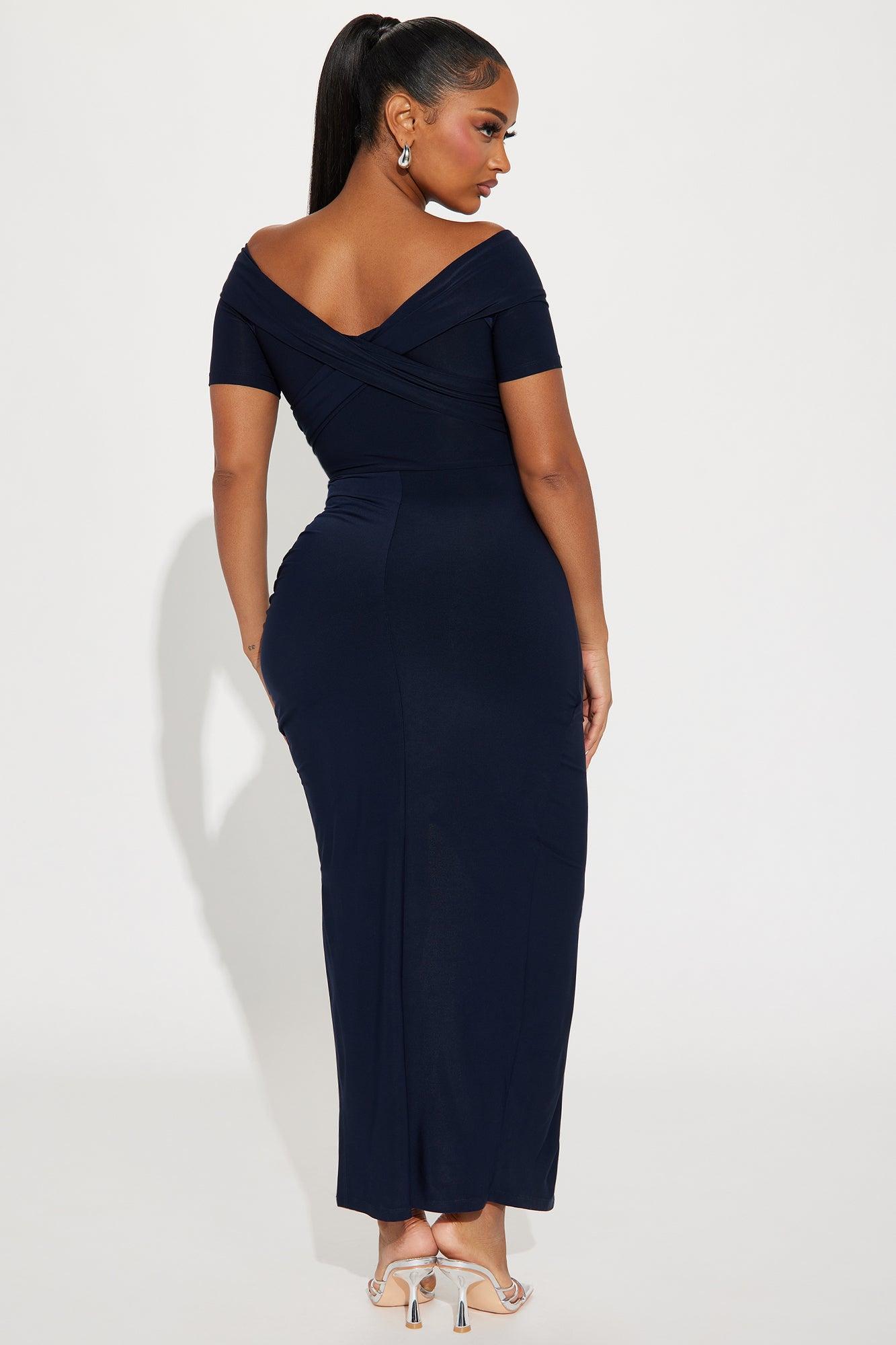 Lora Short Sleeve Midi Dress - Navy Product Image