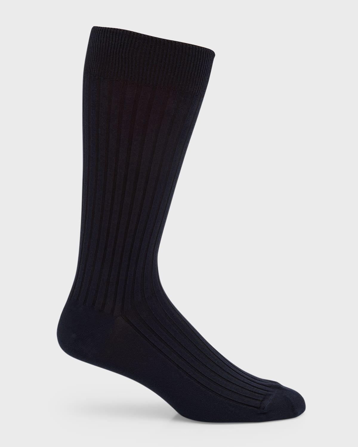 Mens 3-Pack Ribbed Cotton Crew Socks Product Image