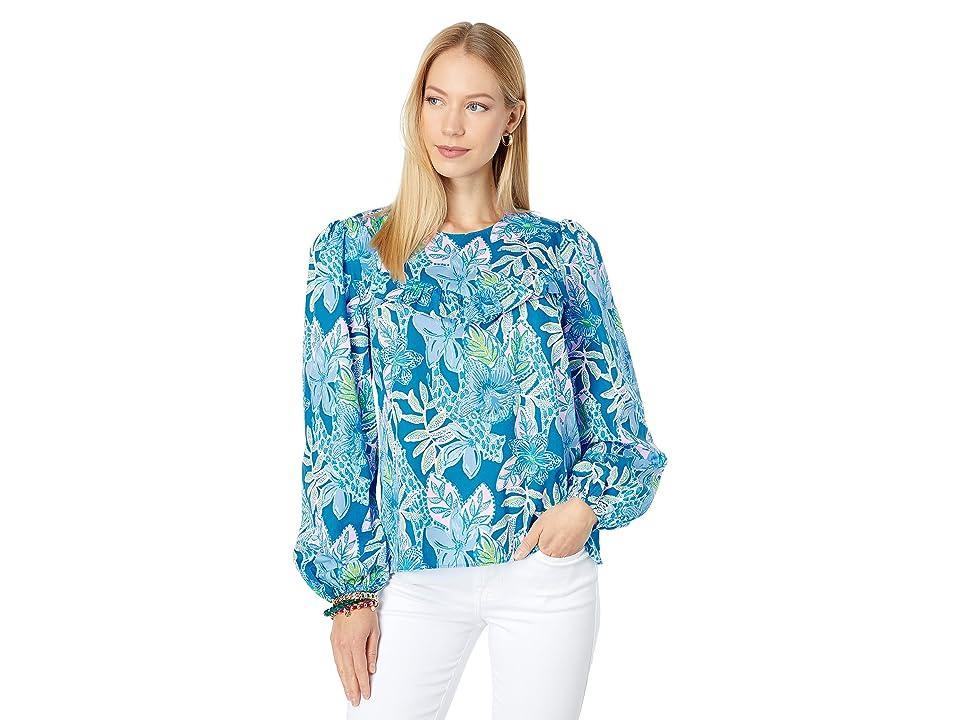 Lilly Pulitzer Bernadette Top (Macaw Tall Me About It) Women's Clothing Product Image