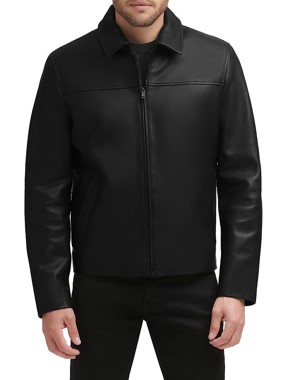 Mens Smooth Lambskin Zip Jacket Product Image