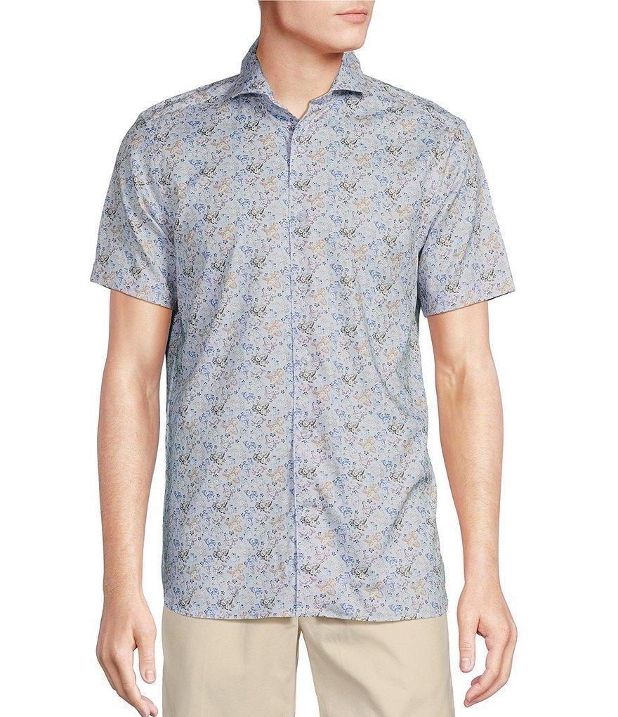 Daniel Cremieux Signature Label Floral Printed Lyocell-Cotton Short Sleeve Woven Shirt Product Image