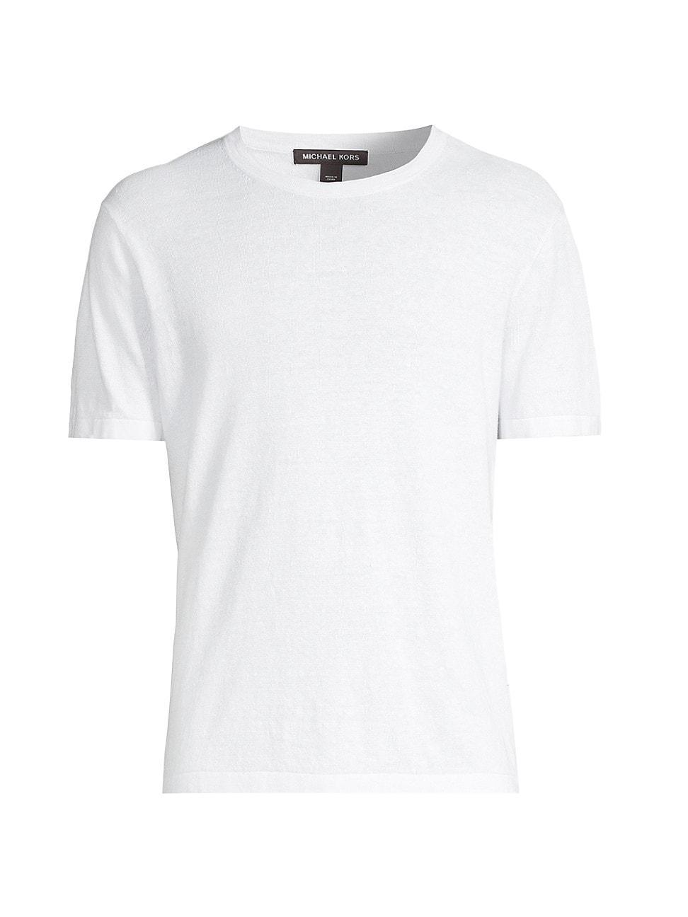 Mens Linen & Cotton-Blend Crewneck T-Shirt product image