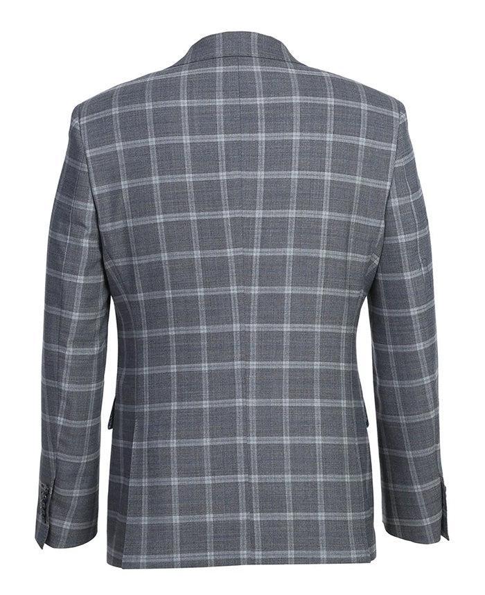 English Laundry 2-Piece Gray Plaid Wool Blend Slim Fit Suit Product Image