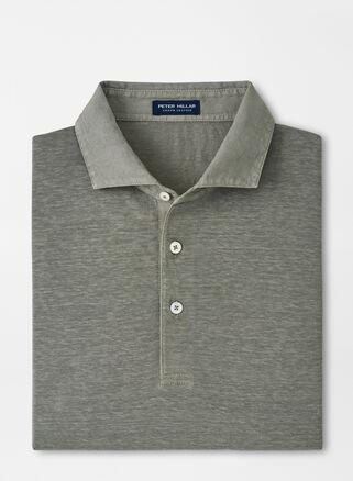 Peter Millar Mens Greystone Short Sleeve Polo | Color: Sage Fog | Size: S Product Image