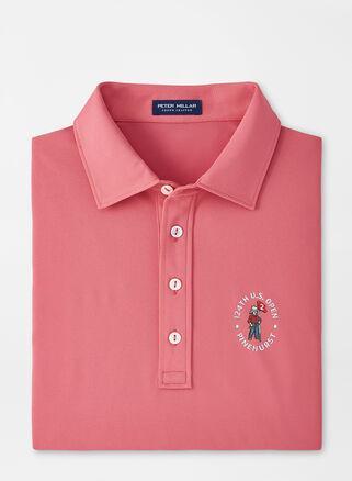 Peter Millar Mens 124th U.S. Open Soul Performance Mesh Polo | Color: Cape Red | Size: XL Product Image