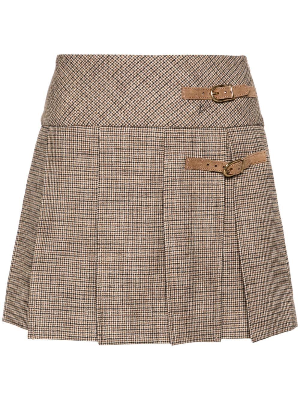 houndstooth-pattern pleated skirt Product Image