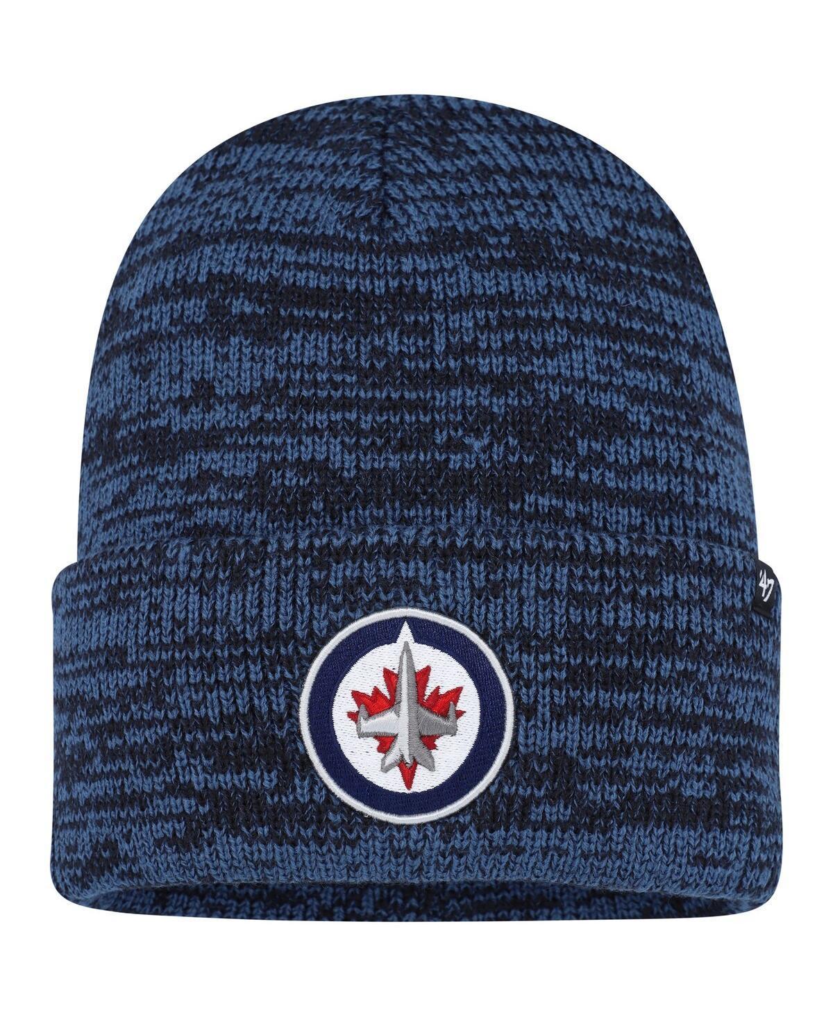 Mens 47 Navy Winnipeg Jets Brain Freeze Cuffed Knit Hat, Jts Blue Product Image