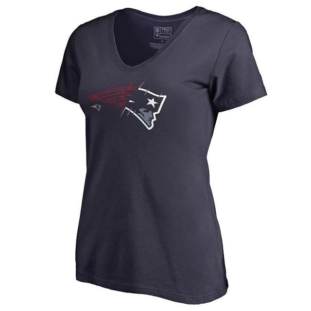 Womens New England Patriots X-Ray V-Neck T-Shirt Blue Product Image