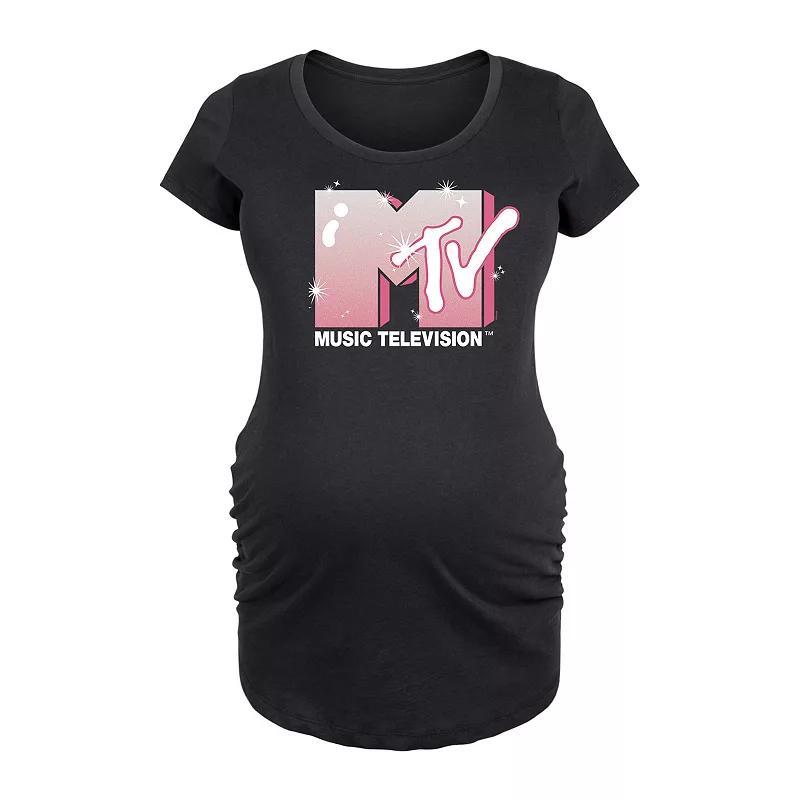 Maternity MTV Glitter Logo Graphic Tee, Womens Product Image