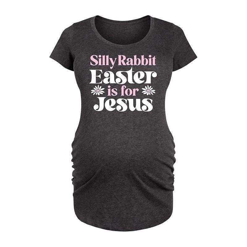 Maternity Silly Rabbit Easter Is For Jesus Graphic Tee, Womens Blue Product Image