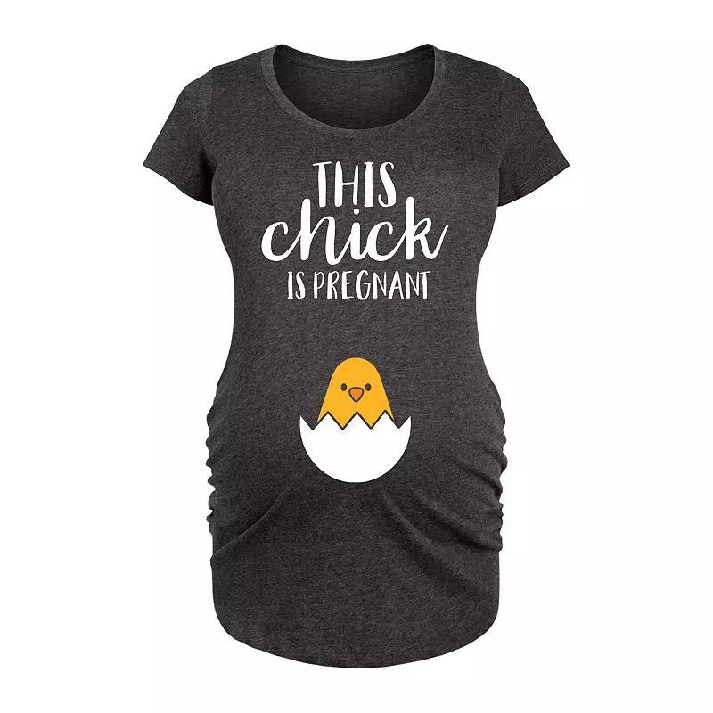 Maternity This Chick Is Pregnant Graphic Tee, Womens Heather Grey Product Image