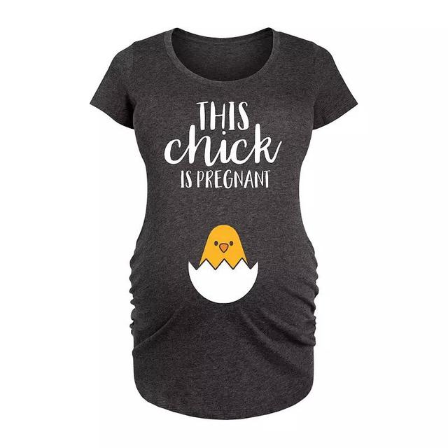 Maternity This Chick Is Pregnant Graphic Tee, Womens Heather Grey Product Image