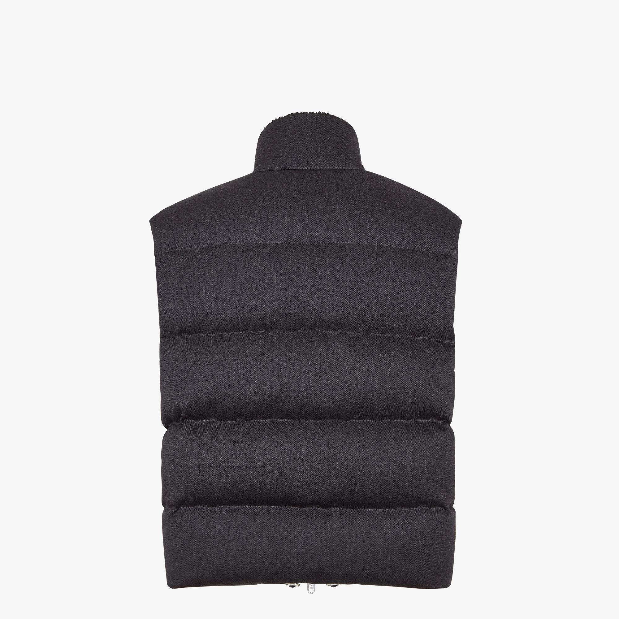 VestBlack wool twill gilet Product Image