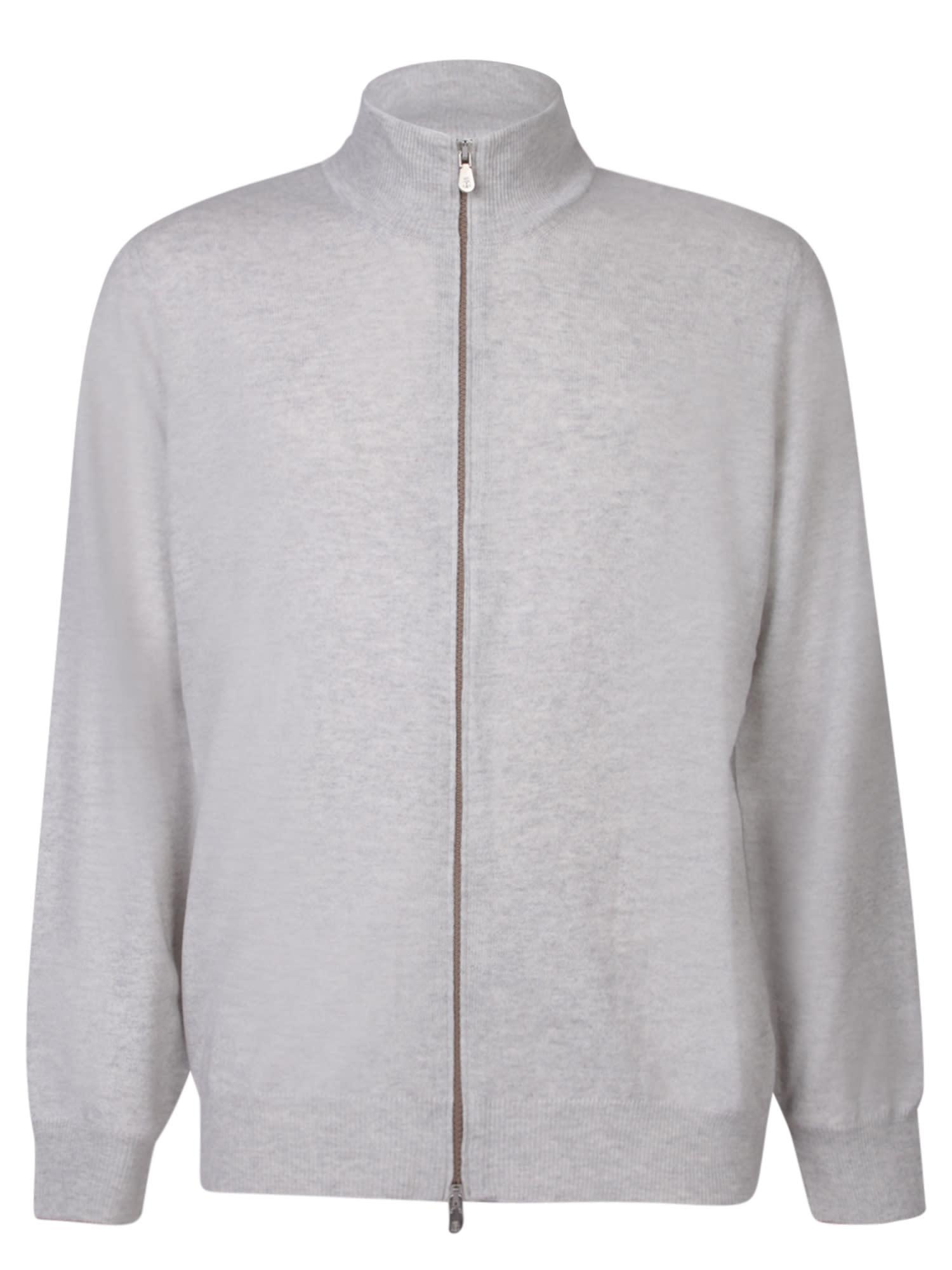 BRUNELLO CUCINELLI Zipped Cardigan In Grey Product Image