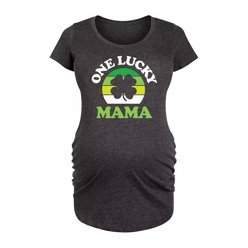 Maternity One Lucky Mama Graphic Tee, Womens Product Image