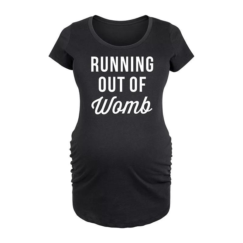 Maternity Running Out Of Womb Graphic Tee, Womens Black Product Image