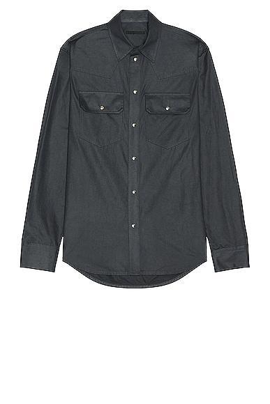 Norse Projects Algot Relaxed Wool Check Shirt Black. (also in L, M). Product Image