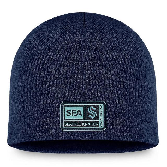 Mens Fanatics Branded  Navy Seattle Kraken Authentic Pro Training Camp Knit Hat Product Image