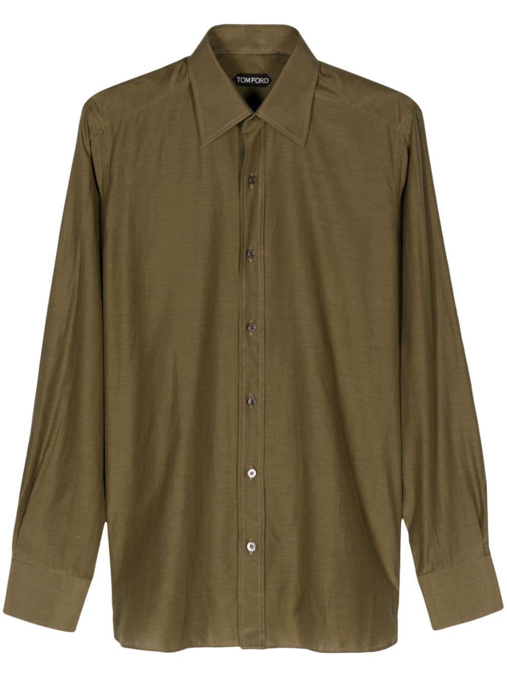 Silk Shirt In Green Product Image