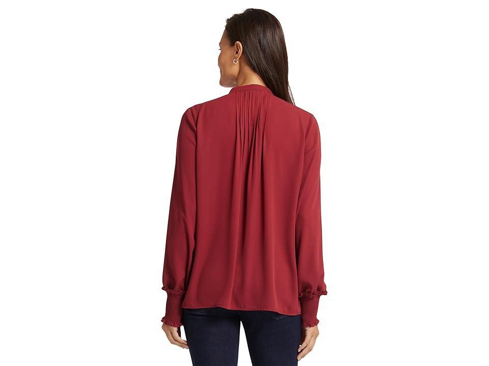 NYDJ Pleated Peasant Blouse (Wild Currant) Women's Clothing Product Image