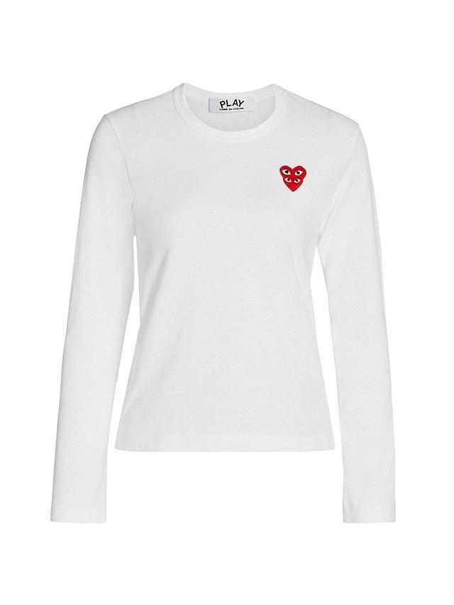 Womens Long-Sleeve Double Heart T-Shirt Product Image