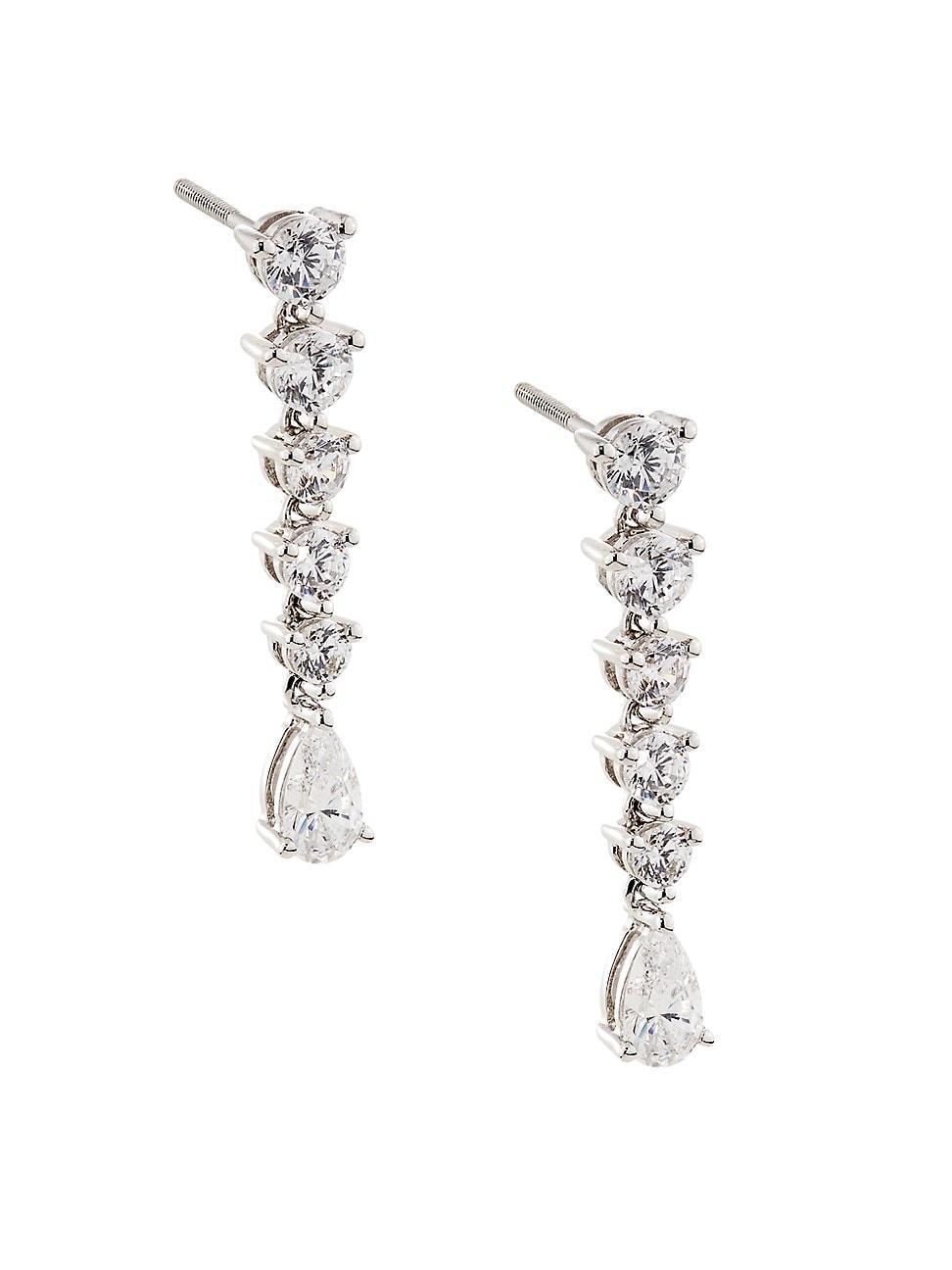 Womens 14K White Gold & 1.50 TCW Lab-Grown Diamond Drop Earrings Product Image